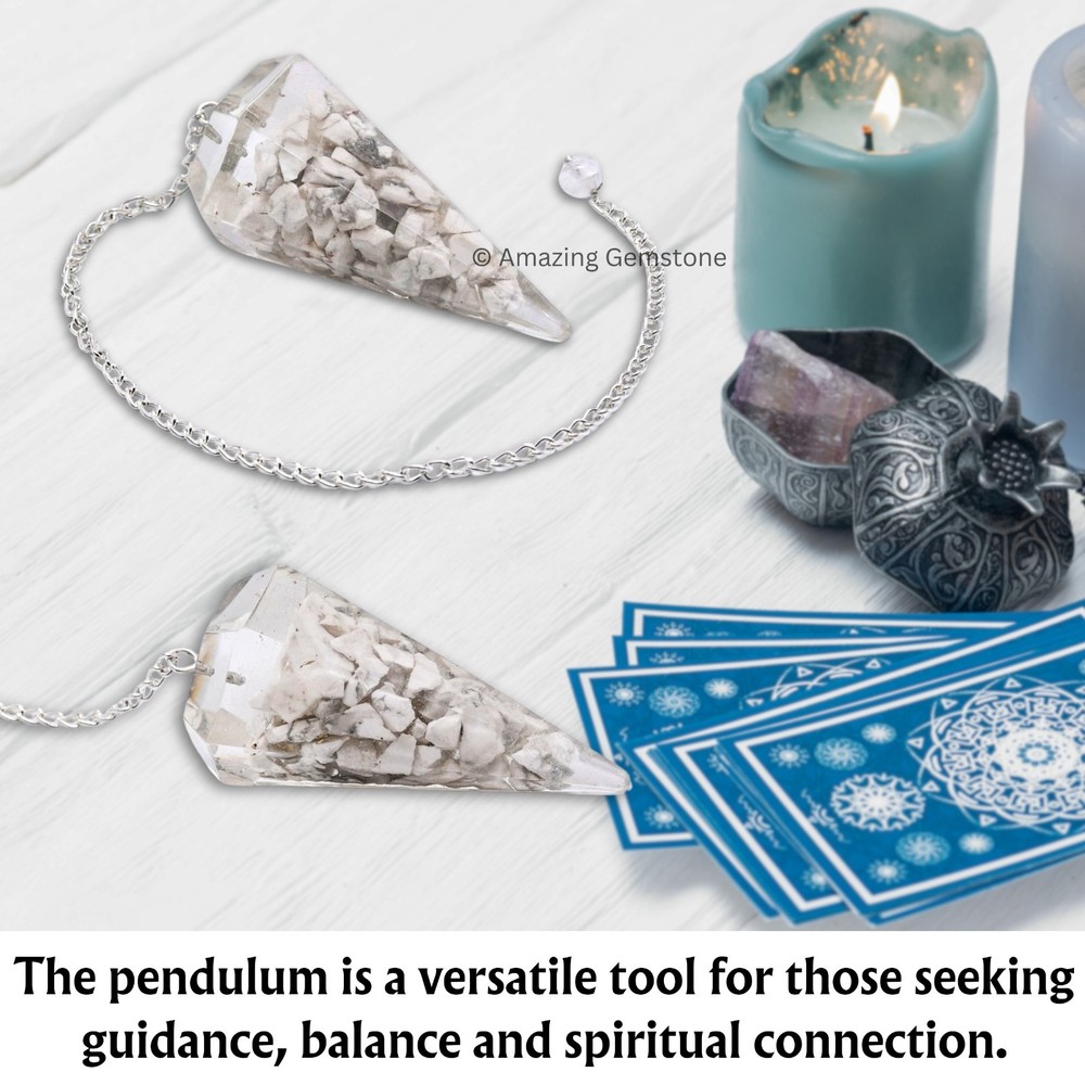 Howlite Orgone Crystal Pendulums