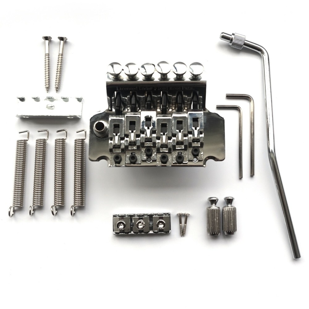 Floyd Rose Licensed Tremolo System - Double Locking Bridge - Full Kit - Chrome