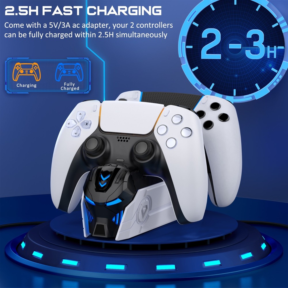 PS5 Controller Dual Fast Charger Station For Playstation 5 Dualsense Controller
