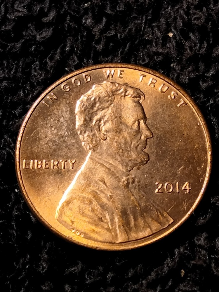 2014 P Lincoln Shield Cent Spiked Head Die Break