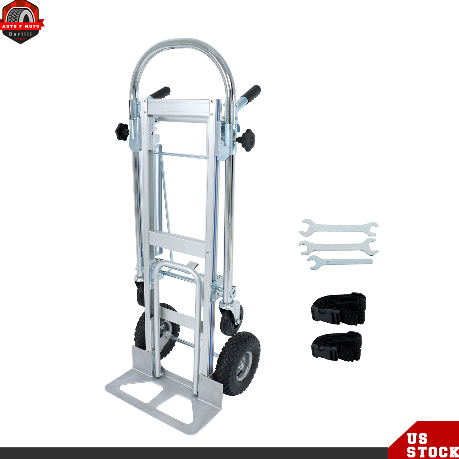 1000 Lbs Capacity Aluminum Convertible Hand Truck 4-in-1 Heavy Duty Dolly Cart