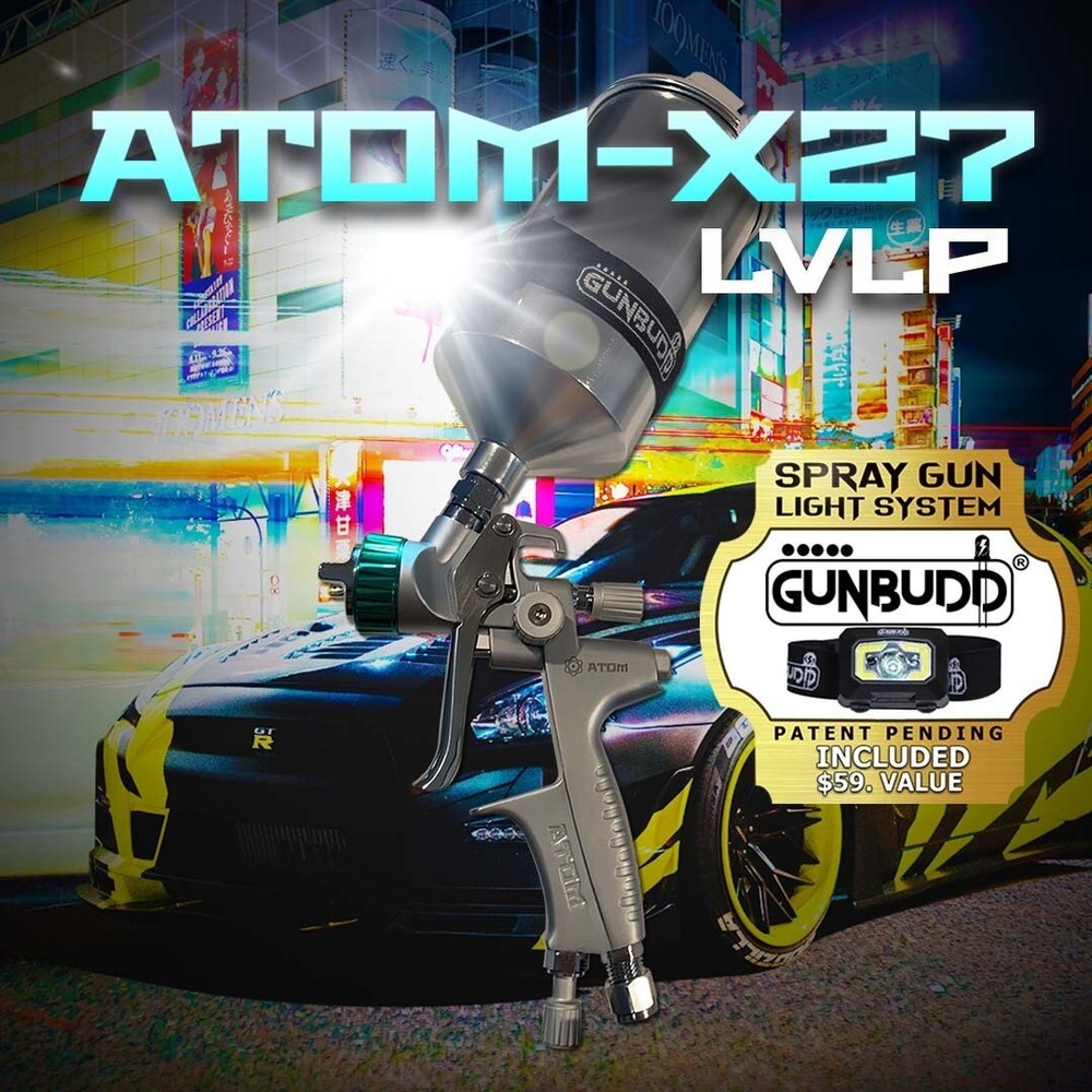 Professional ATOM X27 HVLP Spray Gun | Auto Paint Tool + GunBudd®