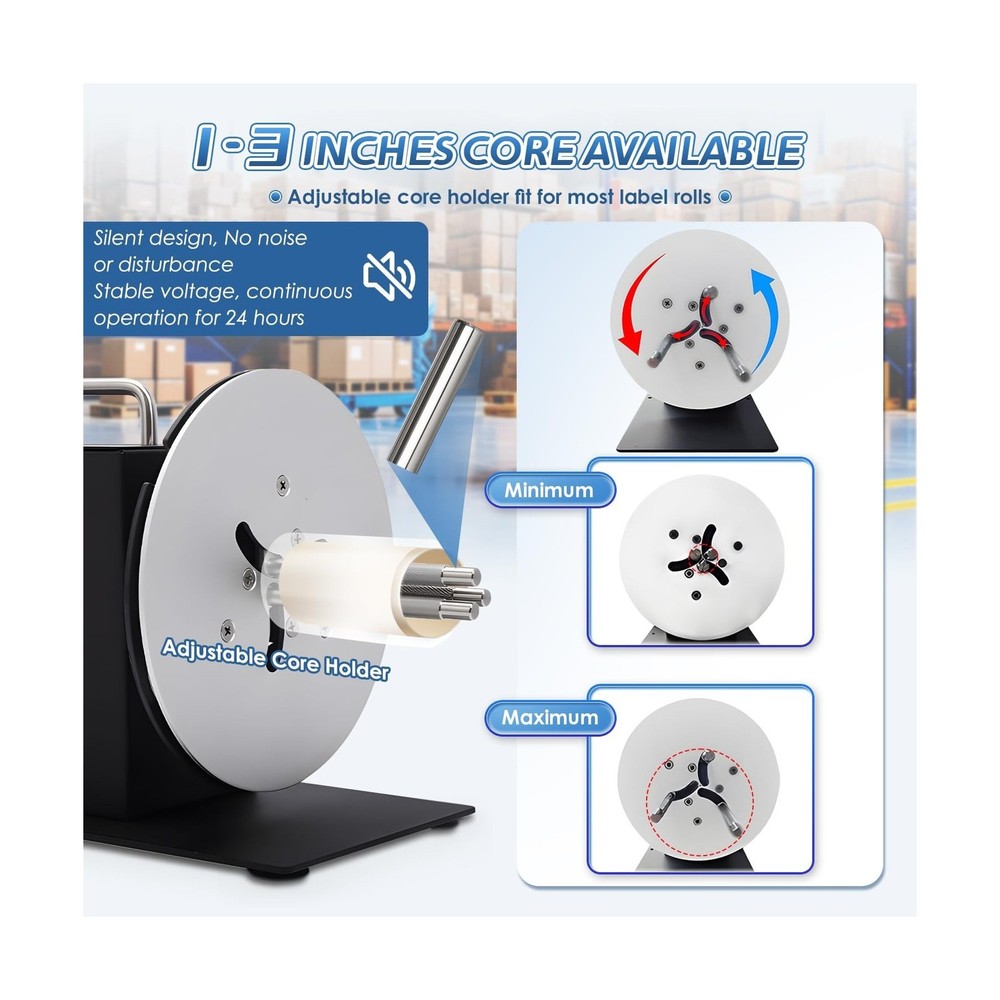 Automatic Label Rewinder Speed-Adjustable Label Rewinding Machine, Synchroniz...