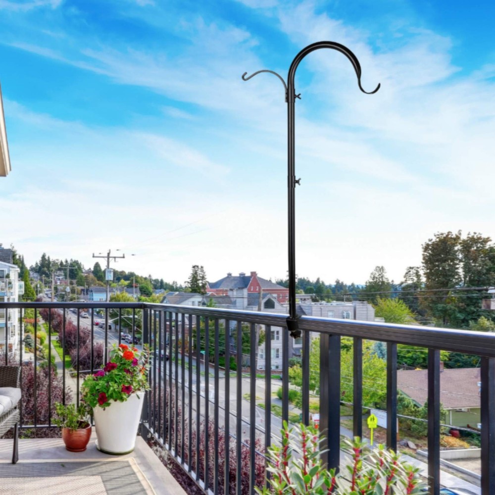 WOSIBO 4 Pack Three Span Deck Hook, 37 Inches Deck Bird Feeder Pole, Hanging ...