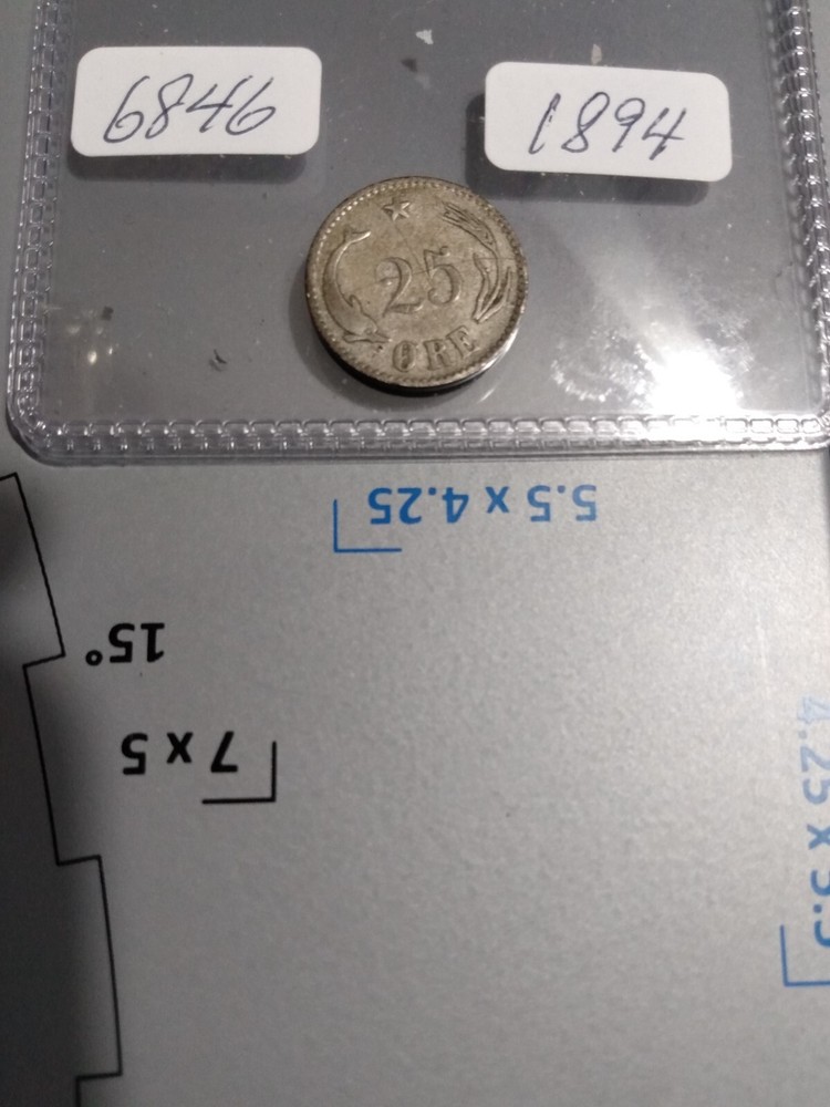 1894 25 ORE SILVER COIN - DENMARK