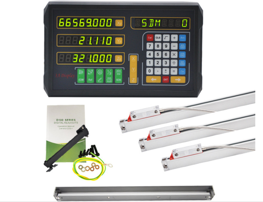 3Axis DRO Digital Readout Display Linear Optical Glass Scale Kit Customized Set