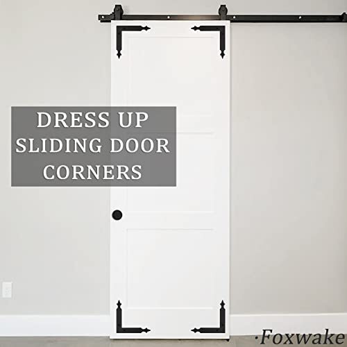 Barn Door Decorative Corner Bracket, 4.9 in Matte Black Rustic L 4.9 IN