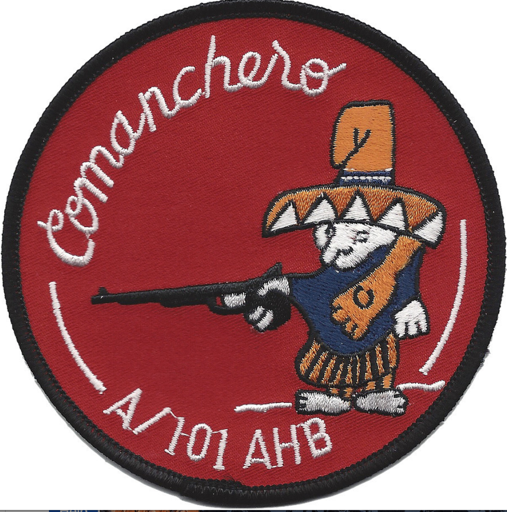 4" ARMY 101ST AVIATION ASSAULT HELICOPTER COMANCHERO EMBROIDERED PATCH