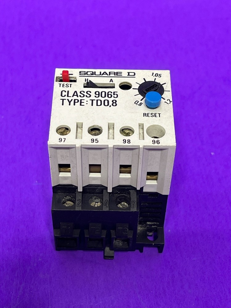 Square D Class 9065 Type TD0.8 Overload Relay 0.8-1.2A