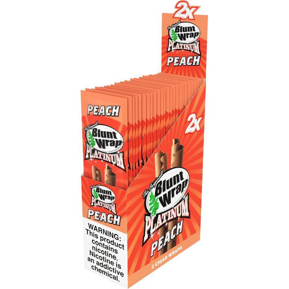 Double Platinum Wraps - Peach Wraps - 25 Pouches (2 Per Pack)