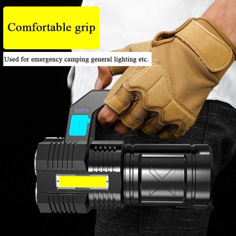 990000LM Portable Searchlight USB Rechargeable 4-Modes Handheld Flashlight Set