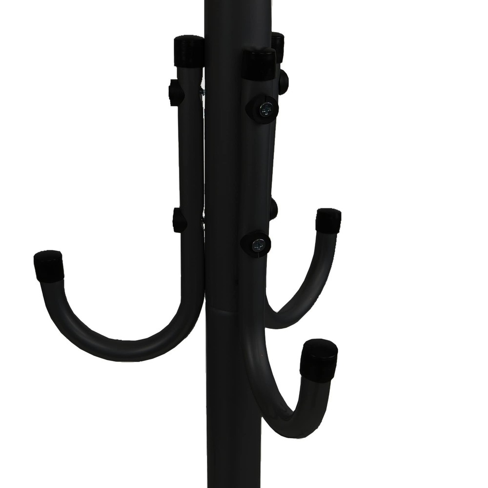 Mind Reader COATRACK11 Standing Metal Coat Rack Hat Hanger 11 Hook for Jacket,