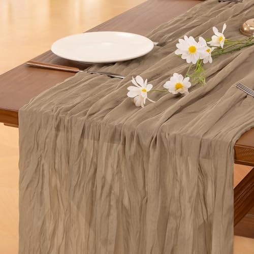Coffee Table Runner Spring Easter Cheesecloth Table Runner 170 14ft x 1pc Nude