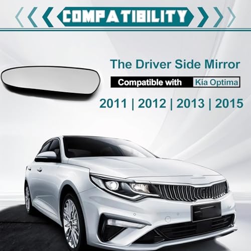 Driver Side Mirror Glass Replacement Power Heated Chrome Convex Rearview Left