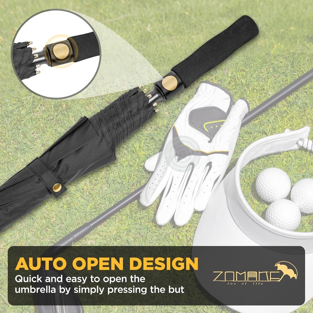 Golf Umbrella Windproof, Extra Large Oversized Heavy Duty Double Canopy for R...