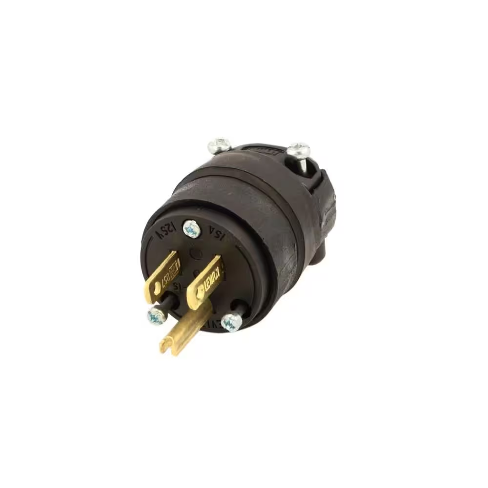15 Amp 125-Volt Rubber Grounding Plug