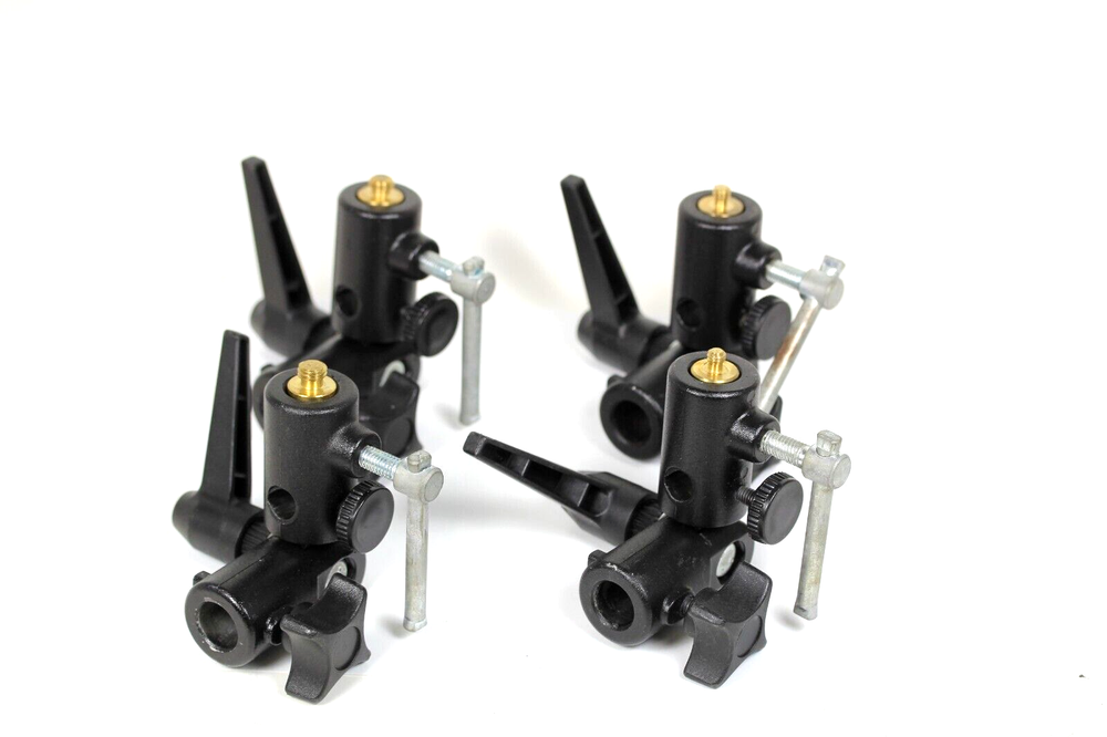 4 - Studio Strobe Light Stand Brackets with Umbrella Holder