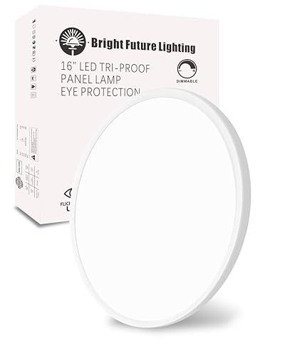 1Pack 16 Inch Dimmable LED Flush Mount Ceiling Light Dimmable-16IN-1PACK White