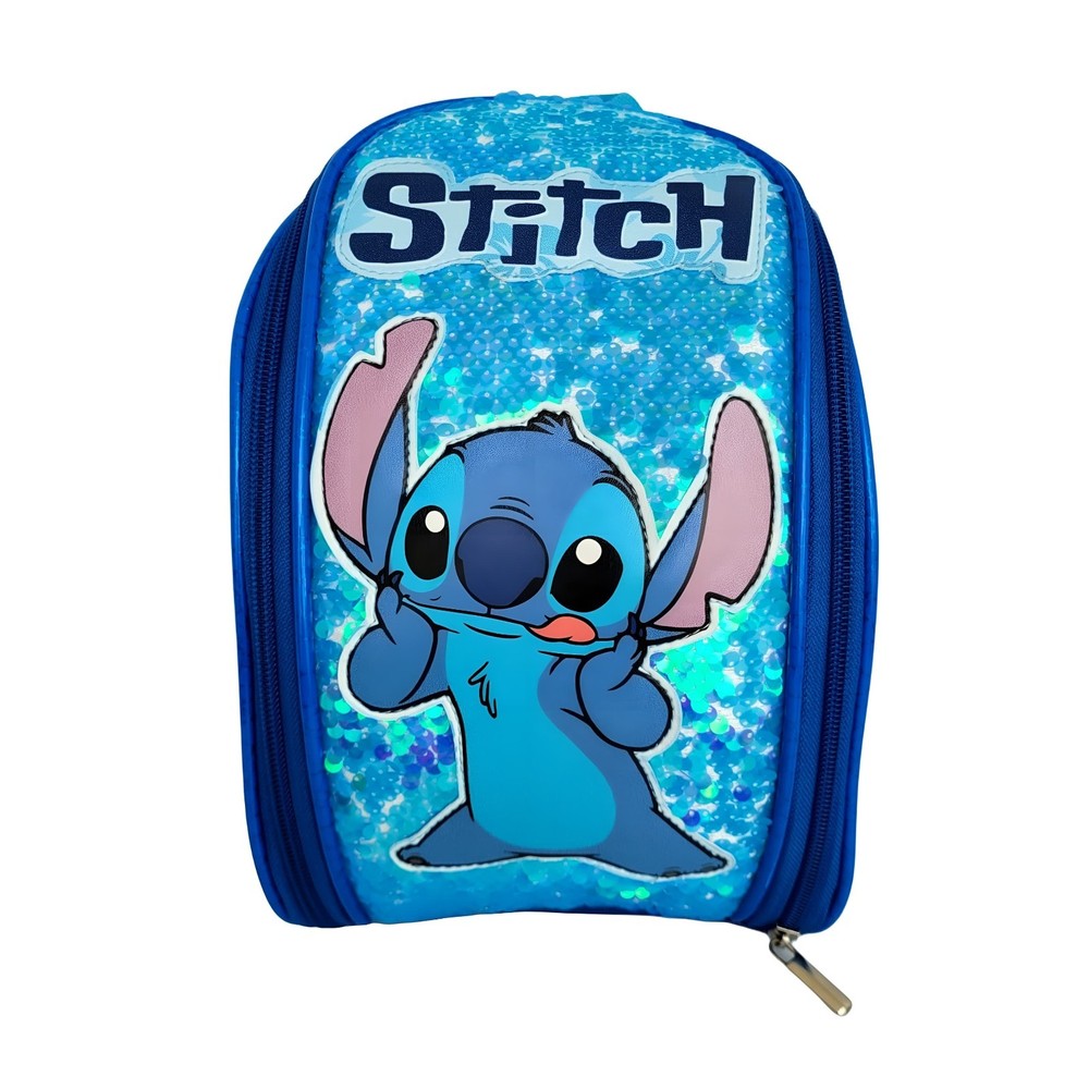 Blue Stit backpack lunch bag with shiny sequins