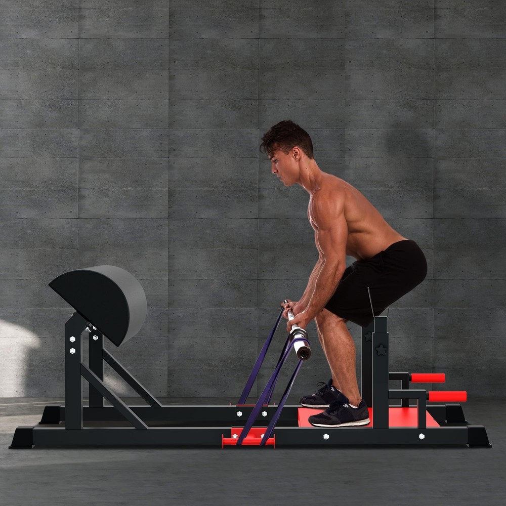 Hip Thrust Machine, Glute Bridge Machine Sissy Squat Machine Black & Red Large