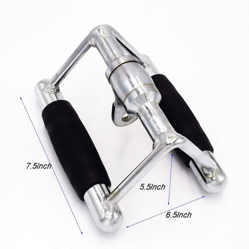 LAT Pull Down Bar, Strength Training Deluxe Single Double D Handle Tricep Rop...