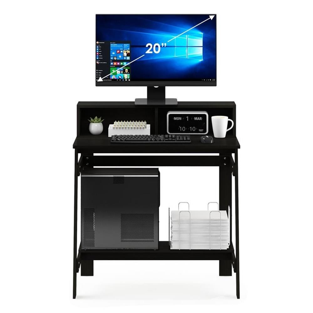 Pemberly Row Engineered Wood Simplistic A Frame Computer Desk in Espresso