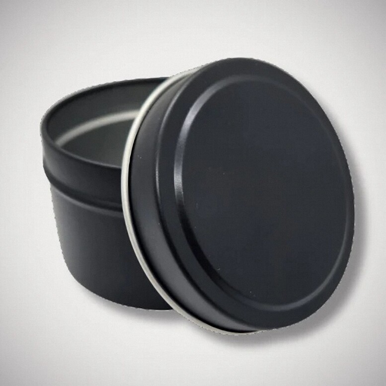 4 oz and 8 oz Matte Black Seamless Candle Tins with Lids (6-12-24-48 count)