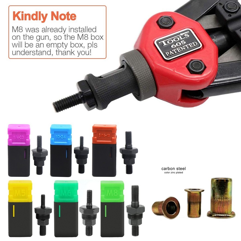 Rivet Nut Gun Kit Rivnut Setting Tools Nut Setter Tool Hand Blind Riveter 13"