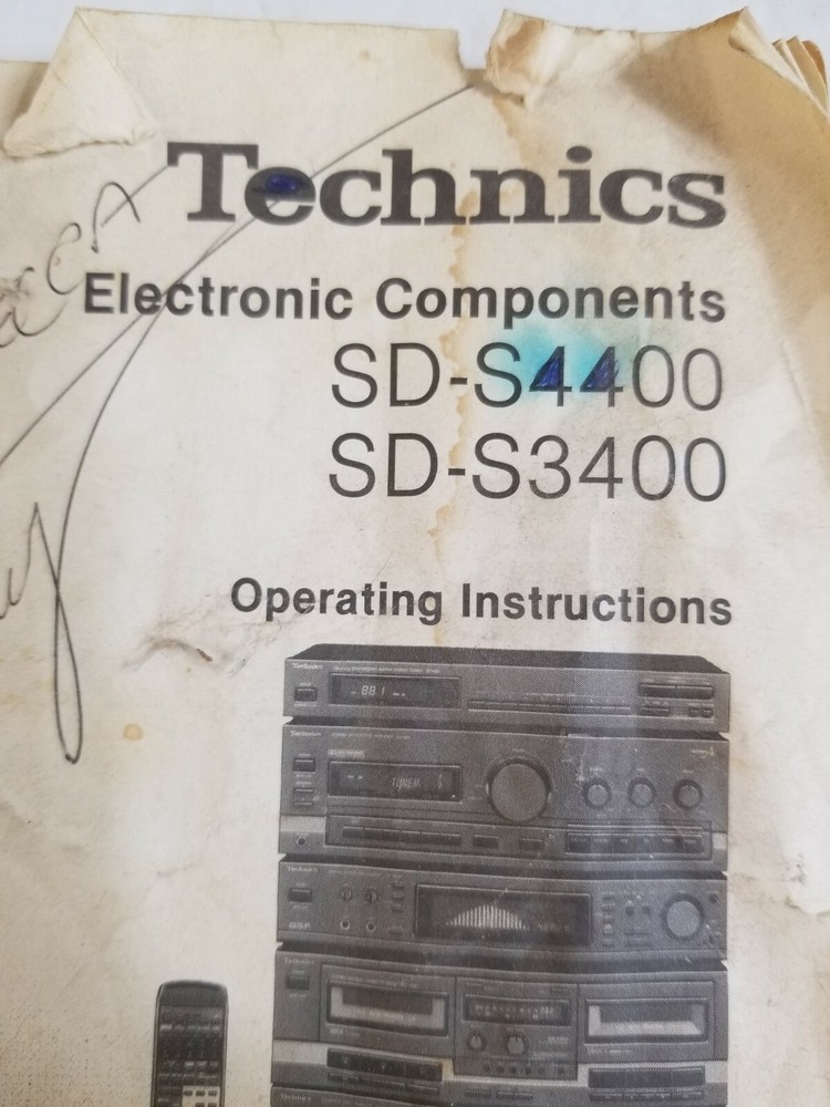 TECHNICS SD-S4400 & SD-S3400 Operating Instructions