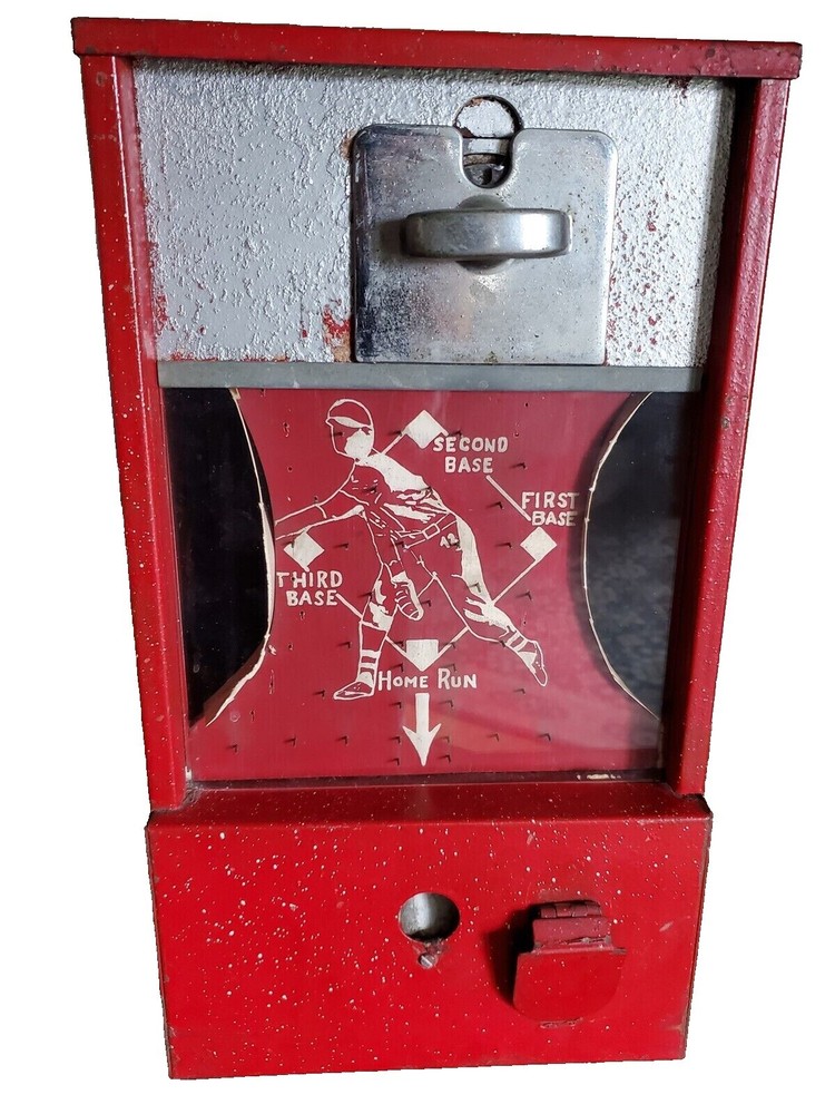 1950's Baseball Graphics Gumball Machine / Arcade Game