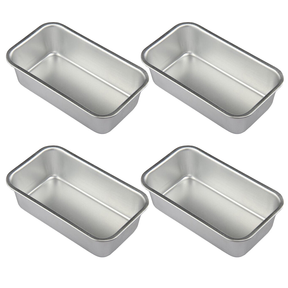 4 Pcs Bread Baking Tray Cake Mini Loaf Pan Square Cookie Mold Bakeware New