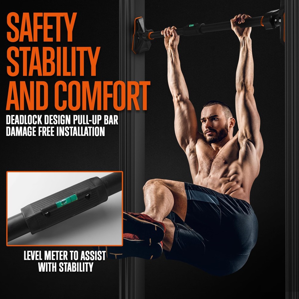 SQUATZ Adjustable Pull-Up Bar - Strength Training Exercise Equipment with Aut...