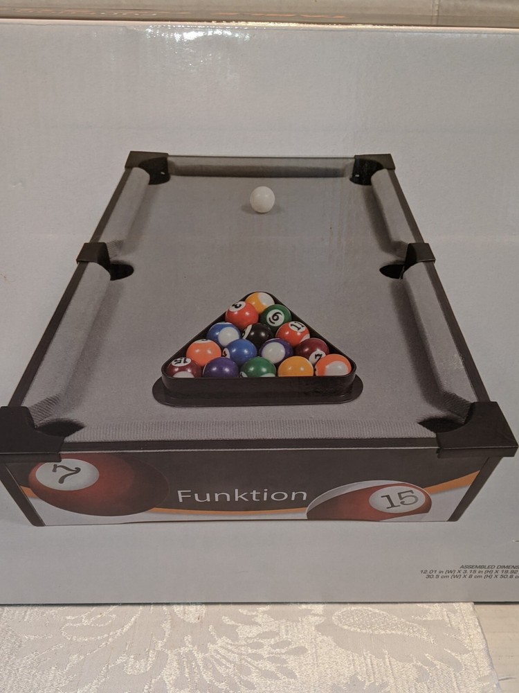Funktion Tabletop Mini Pool Billiards Game Set - Complete with All Accessories