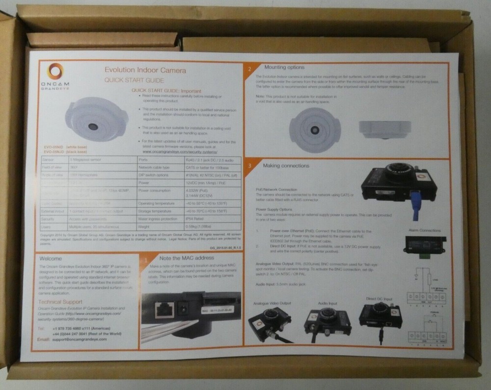 Pelco Oncam EVO-05NID 5MP Evolution 360ø Indoor Camera, Surface Mount