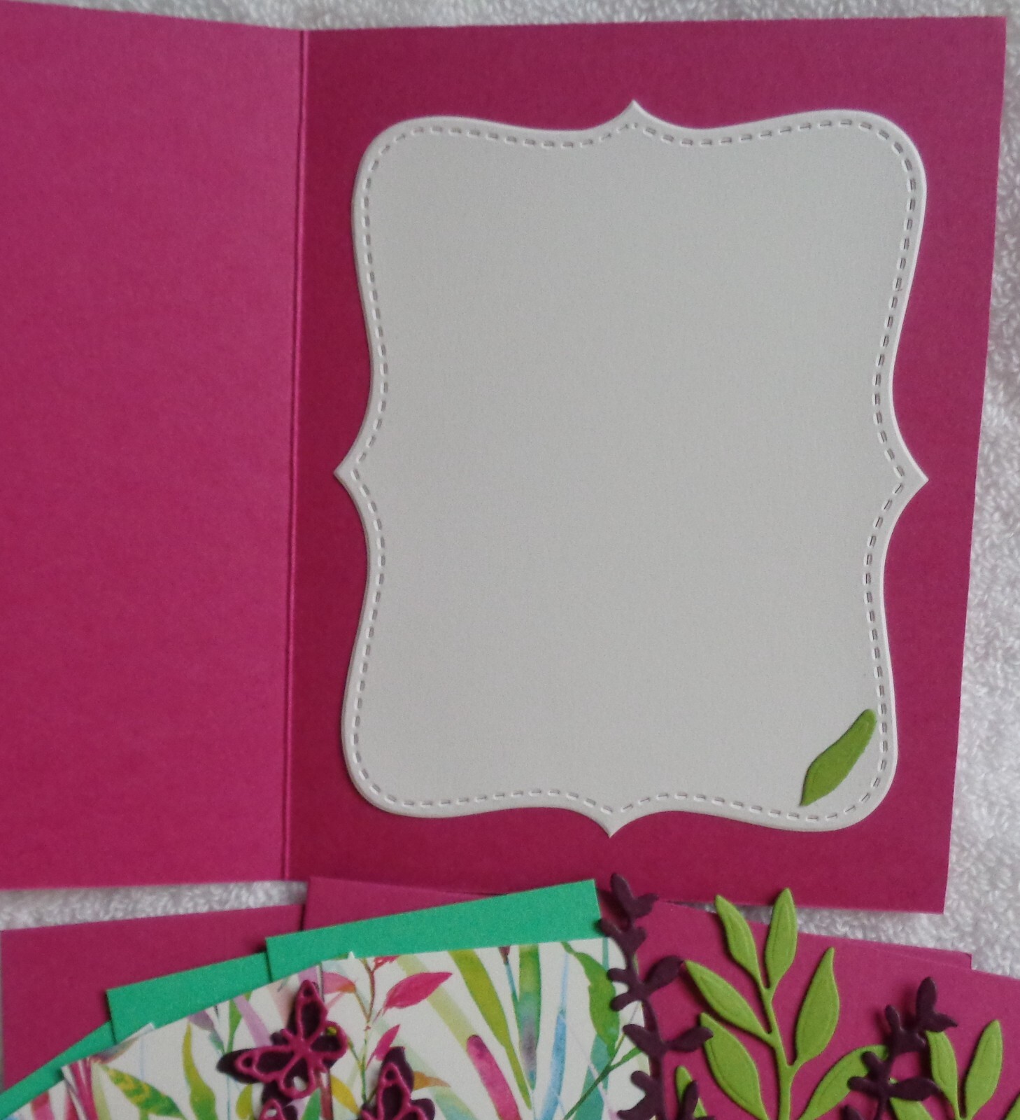 Stampin Up! Card Kit THINKING OF YOU Wonderful Green Butterfly PURPLE Birthday