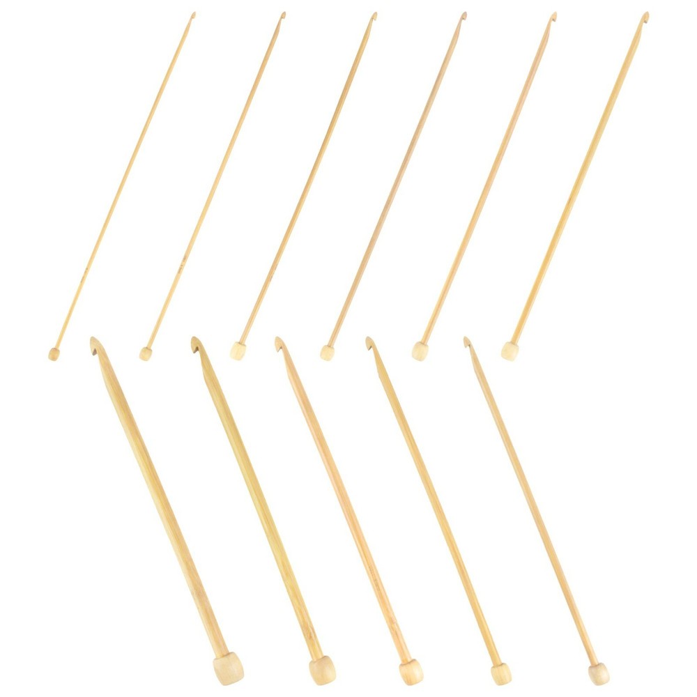 JubileeYarn Bamboo Crochet Hooks Set - 9.5" - 11pc