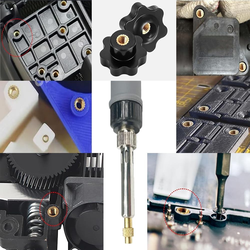 Heat-Set Insert Tip Set - Soldering Iron with 235Pcs Thread Inserts, 2Pcs M3 ...