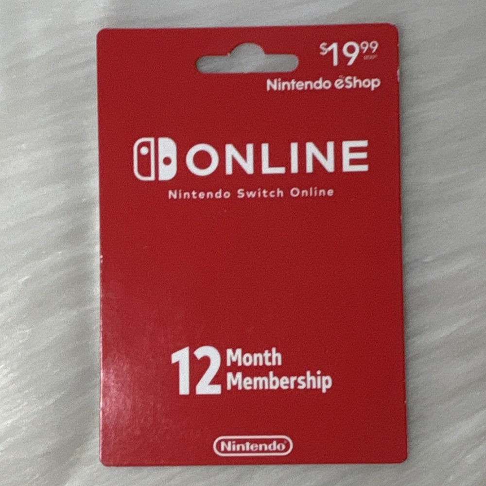 Nintendo Switch Online 12 Month Membership Card Save Data Cloud Backup