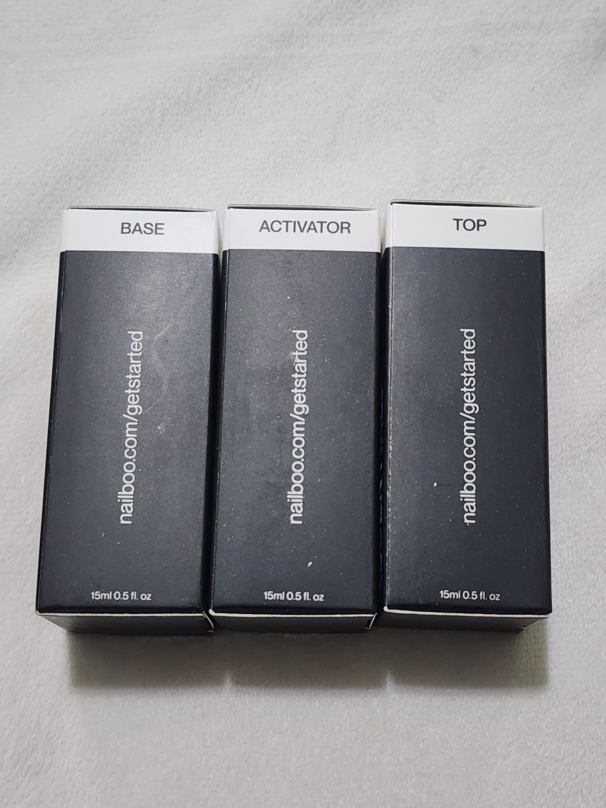 Nailboo Dip Essentials 3 pc set Top Coat, Activator, Base Coat New Kit