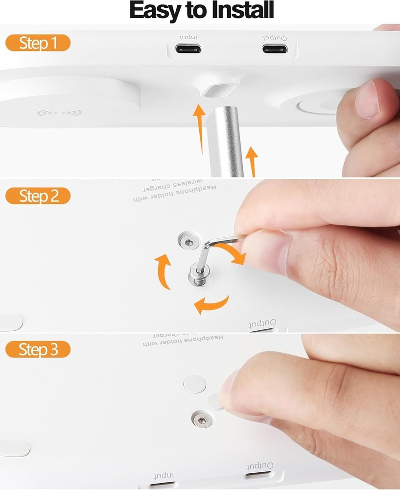 Sleek Headphone Organizer with Wireless Charging Function