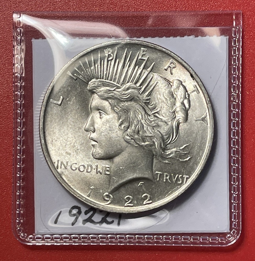 1922 P Peace Silver Dollar, Choice to Gem Uncirculated