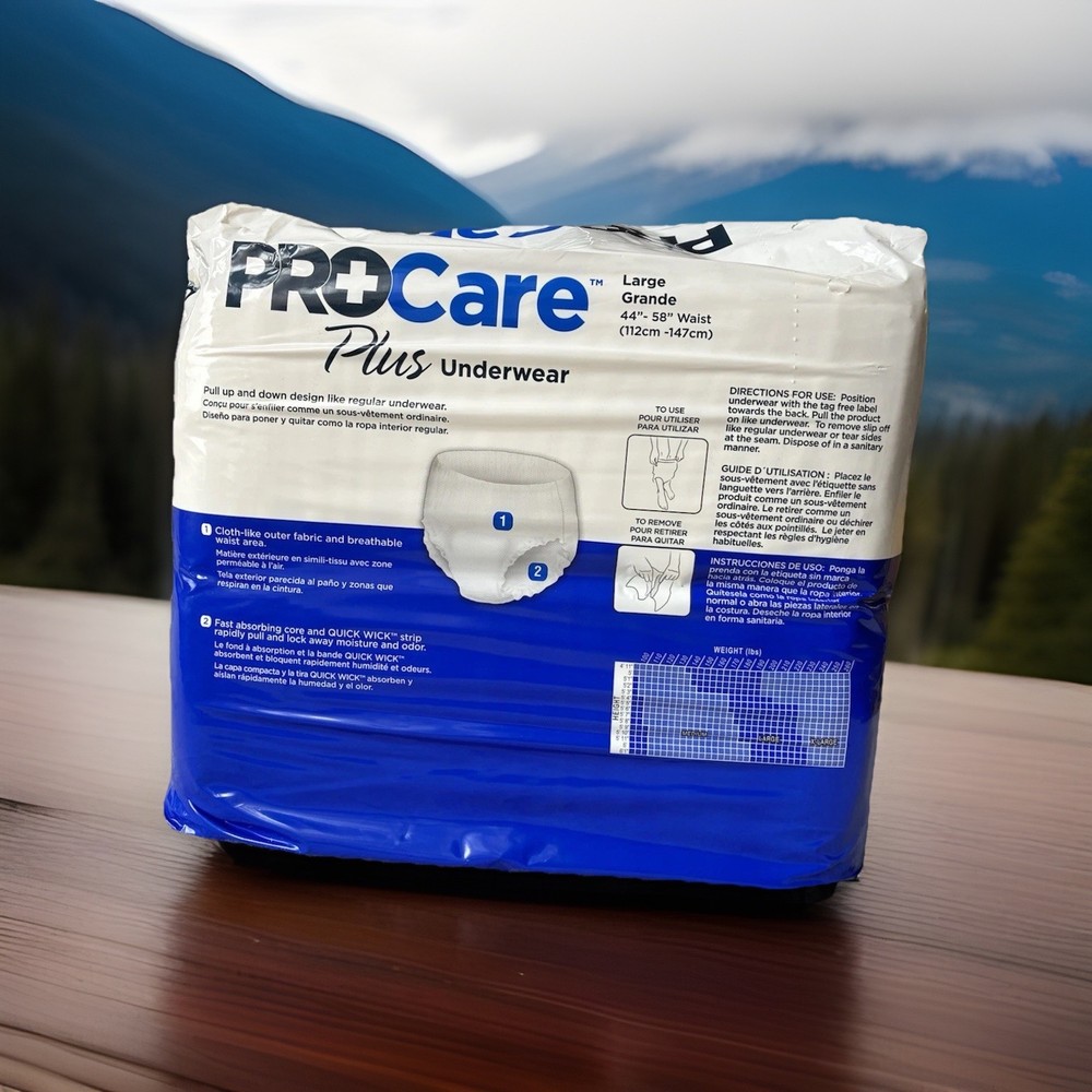 ProCare Plus Incontinence Pants Large 50 Count Maximum Absorbency