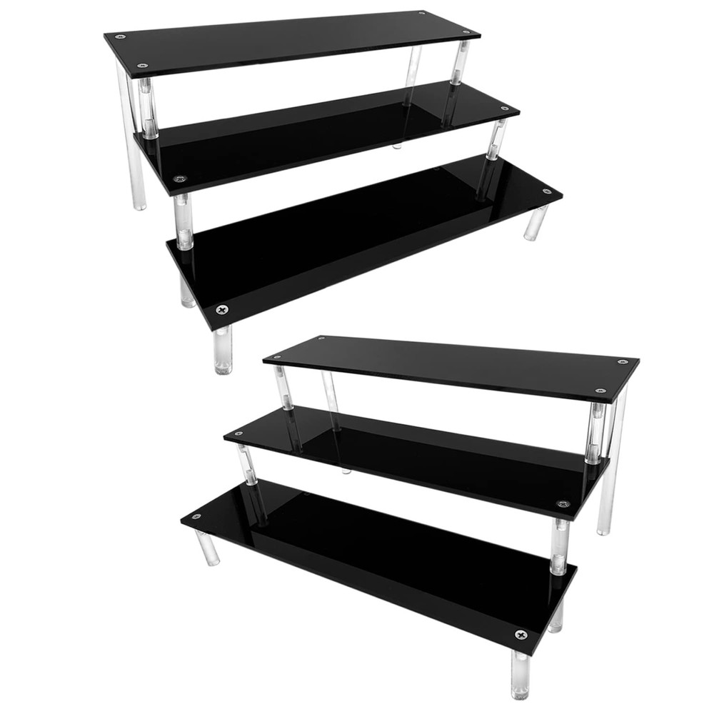 Acrylic Riser, Black Display Risers Stand Large Collection Organizer Shelf fo...