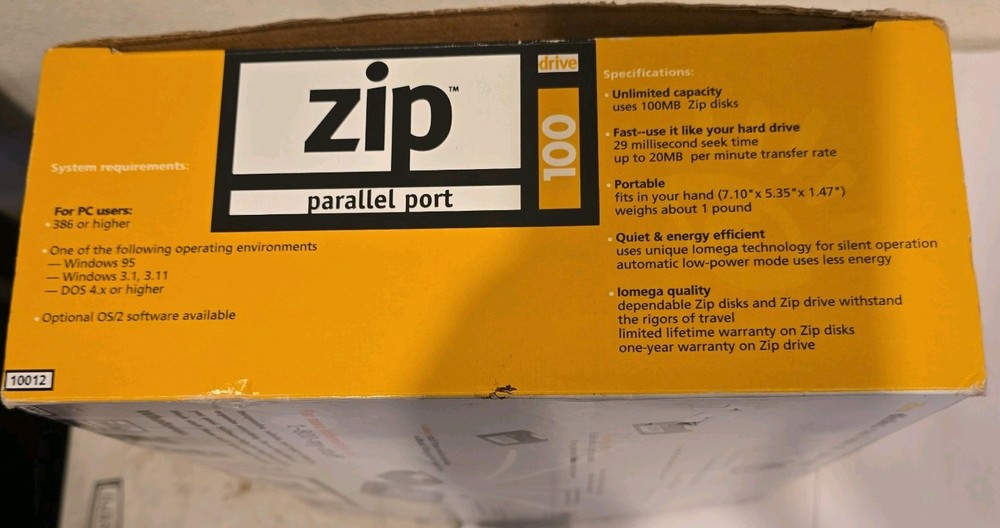 IOMEGA Zip 100 External Drive for PC Parallel Port Complete In Box w Inserts