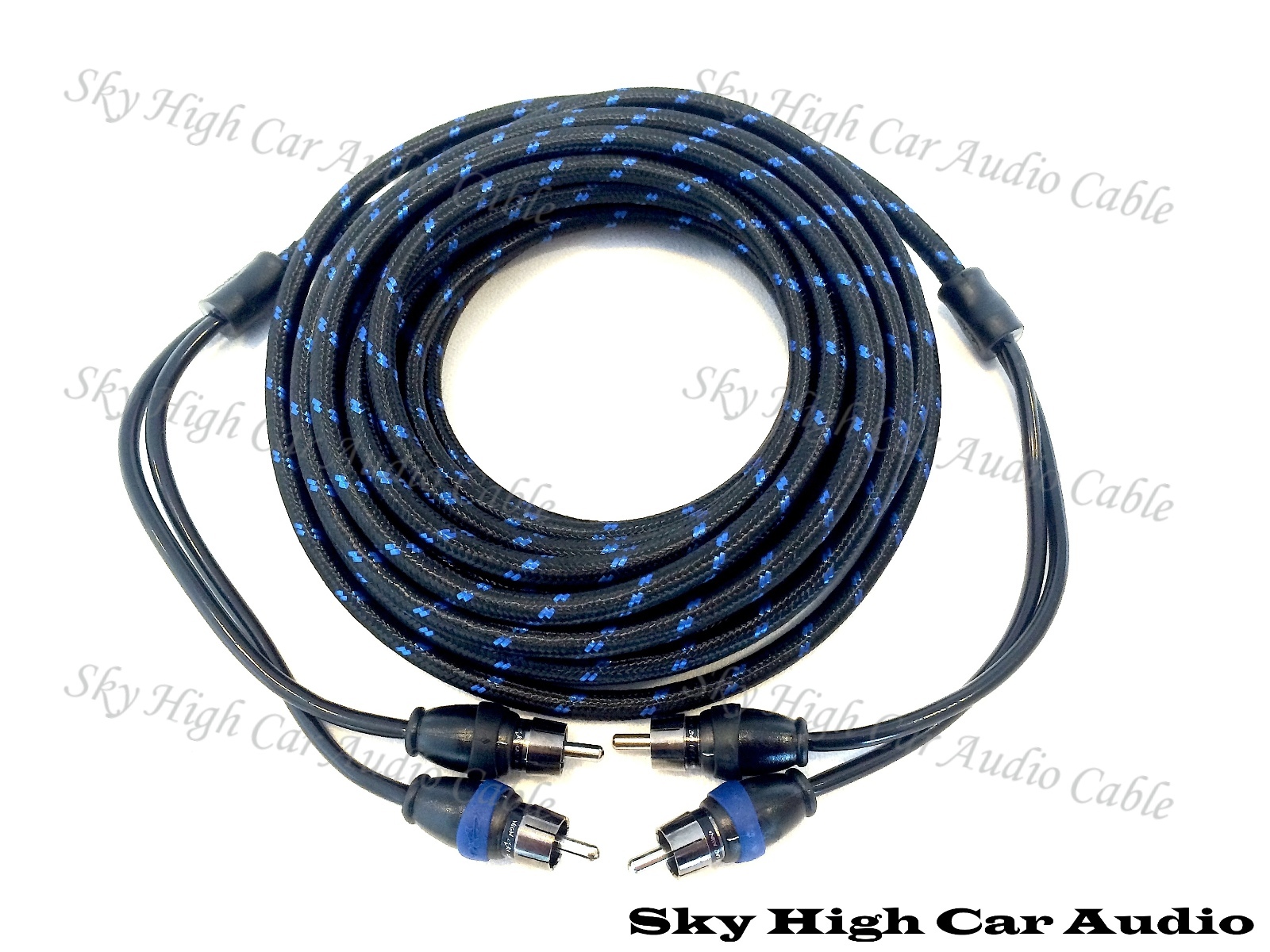 Sky High Car Audio 2 Channel 3 ft RCA Cables Triple Shield Nylon Coated 3'