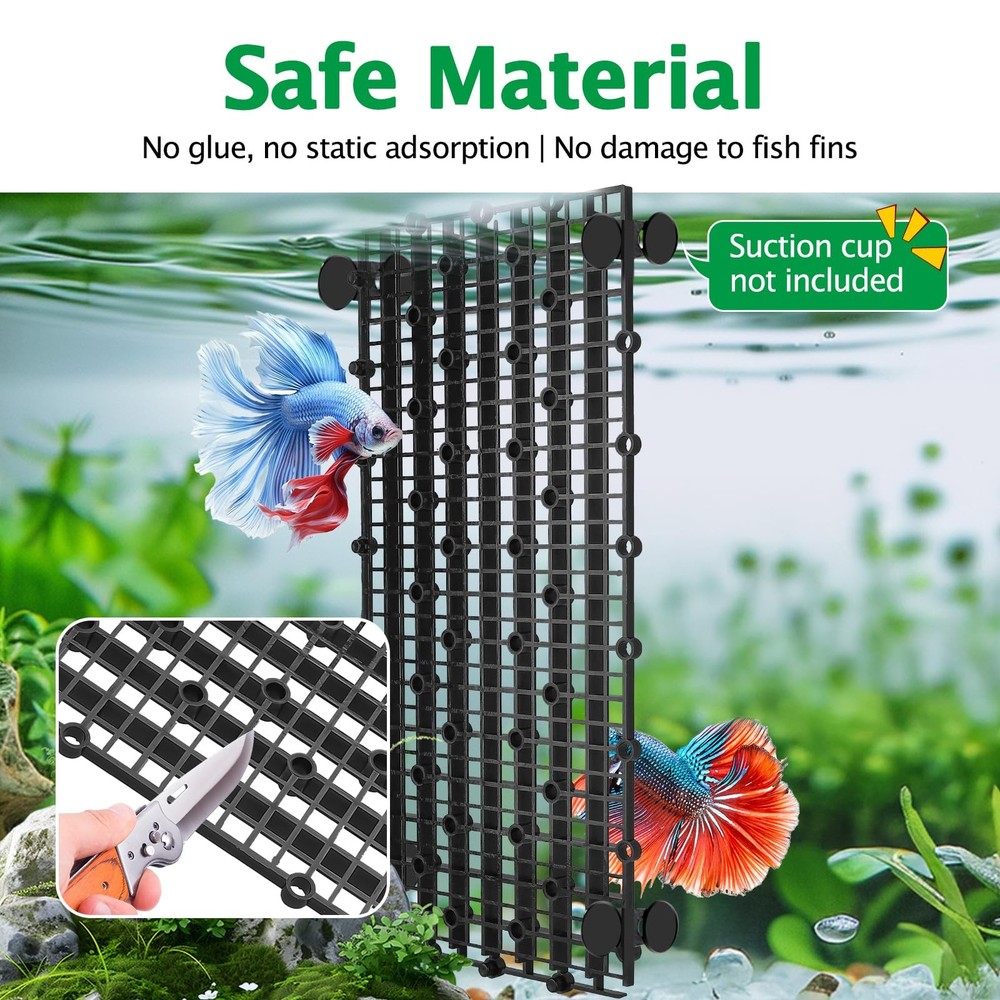 8pcs Aquarium Fish Tank Divider Filter Bottom with Bracket Plastic Egg Crate ...