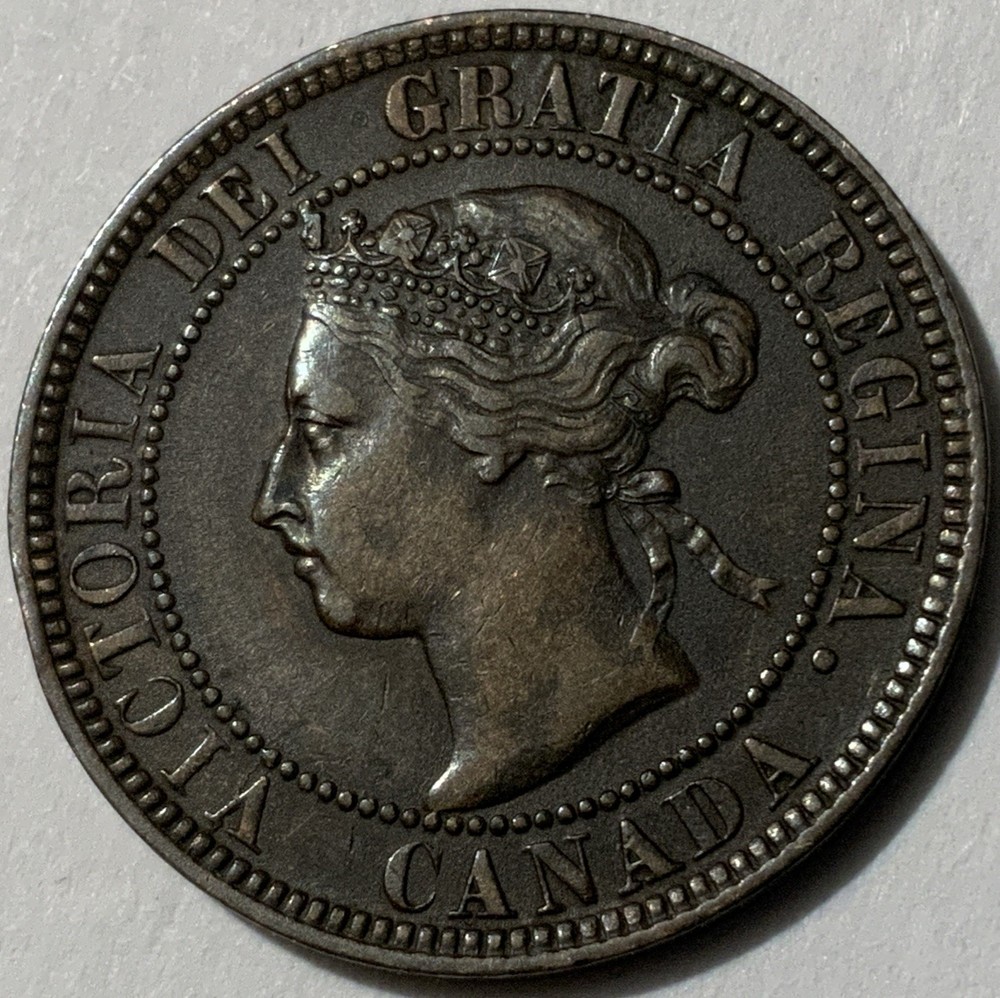 1897 CANADA LARGE CENT AU-BU DARK-BROWN