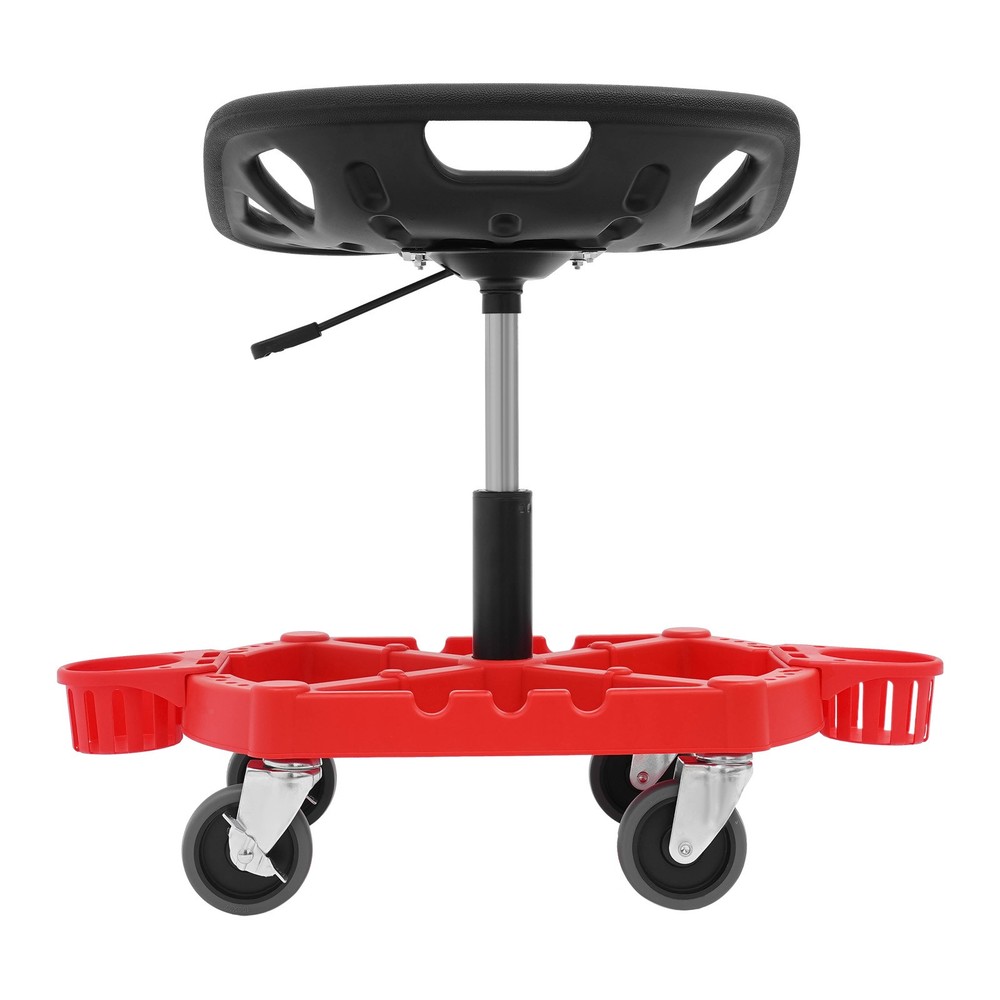 Adjustable Rolling Garage Stool with Tool Storage & Comfortable Seat