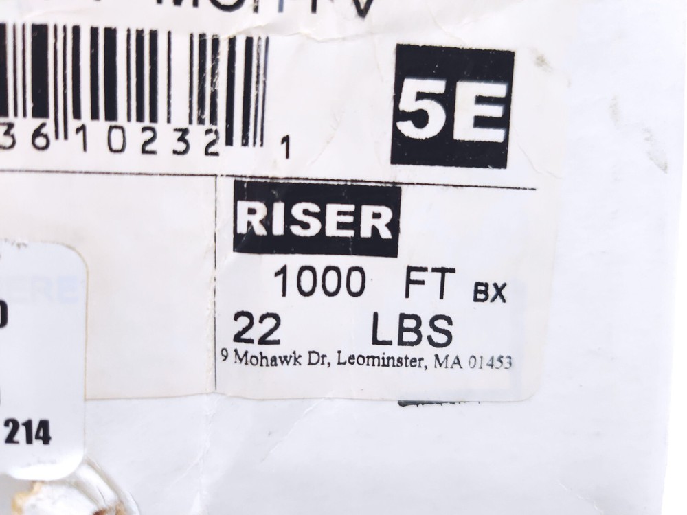 Mohawk 5eLAN M57552 UTP Light Gray Riser Cable 1000 ft. Box