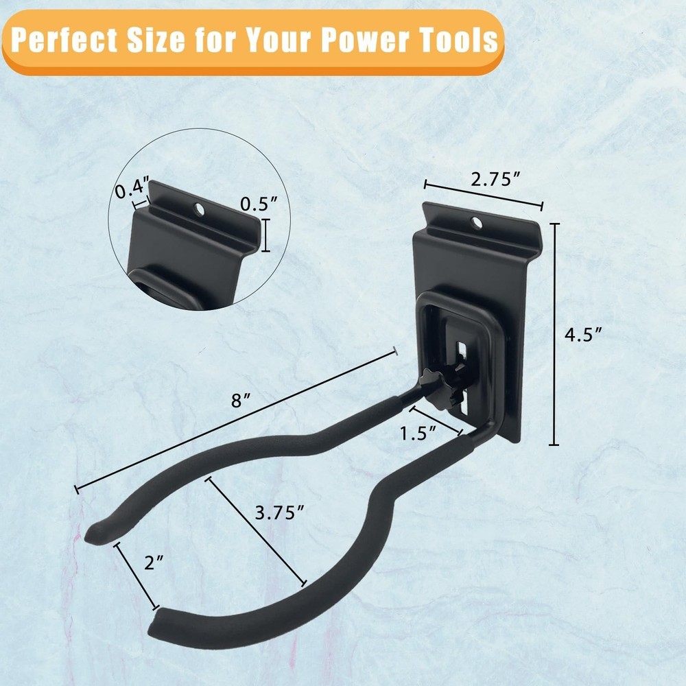 Adjustable Slatwall Hooks, Lockable Slatwall Weedeater & String Trimmer Hange...